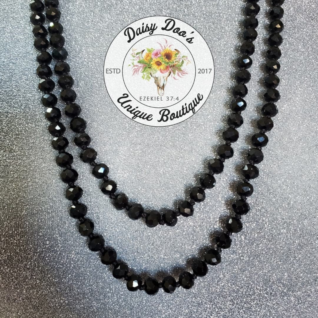 Black Beaded Necklace