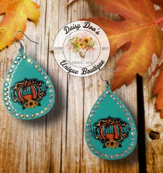 Turquoise It's Fall Yall Earrings