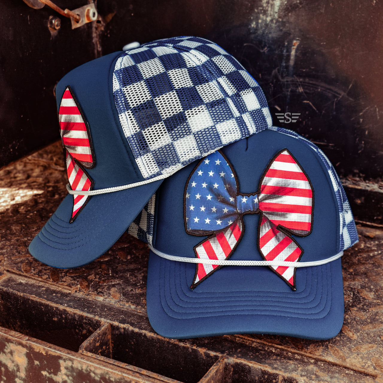 USA Flag Patch Trucker hat