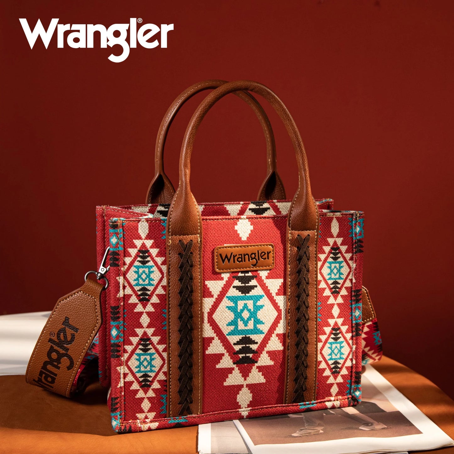 Wrangler Southwest Small Canvas Tote/Crossbody