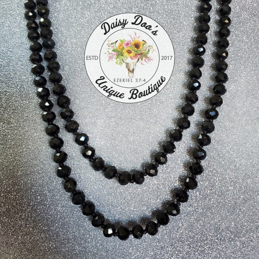 Black Beaded Necklace