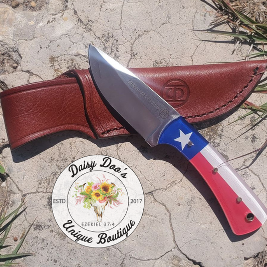 Acrylic Texas Flag Handle Knife