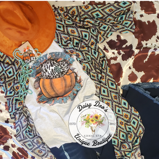 Orange & Teal Aztec  Kimono
