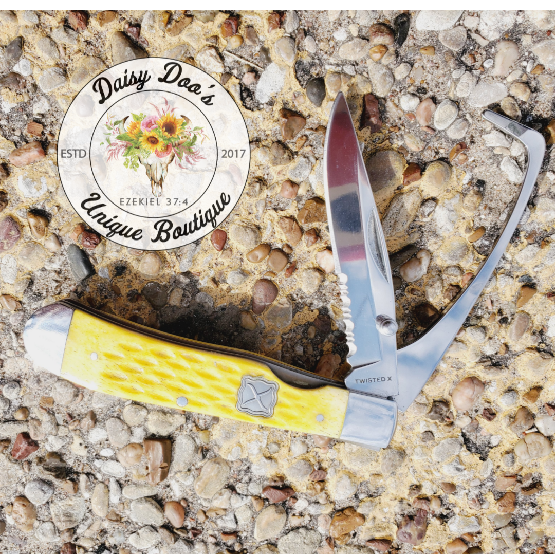 Lemon Yellow Hoof Pick Bone Knife