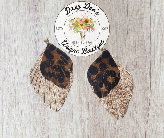 Leopard Shimmer Fringe Earring