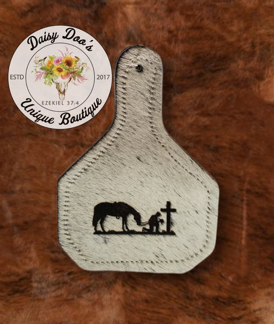 Praying Cowboy Branded Car Charm