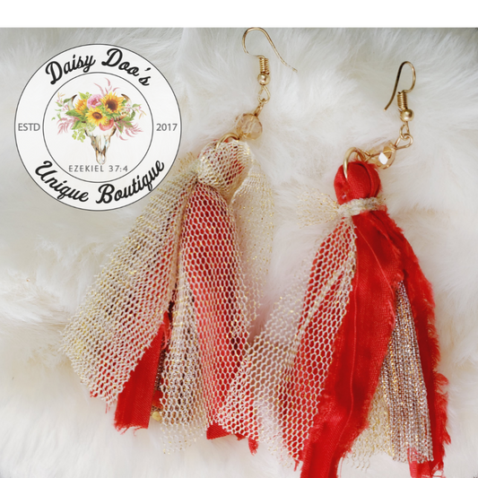 Red Tassel Earrings