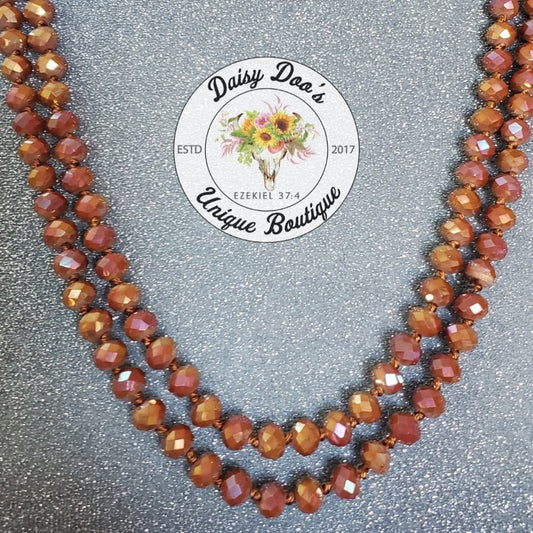 Rose Copper Beaded Necklace